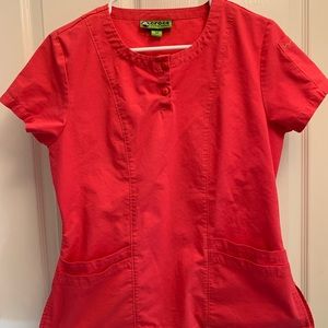 Crocs scrub set, small. Bright pink color, green trim. Never worn, only washed.